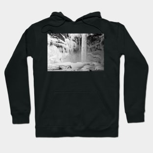 Frozen Waterfall, B&W Hoodie